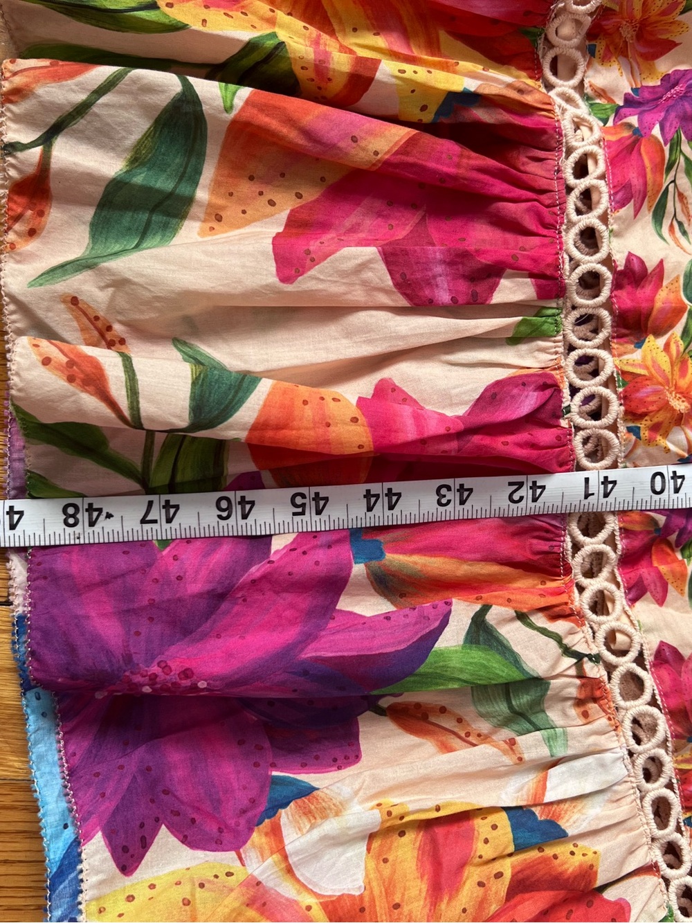 FARM Rio Multicolor Floral Ruffle Midi Dress L - Picture 11 of 16